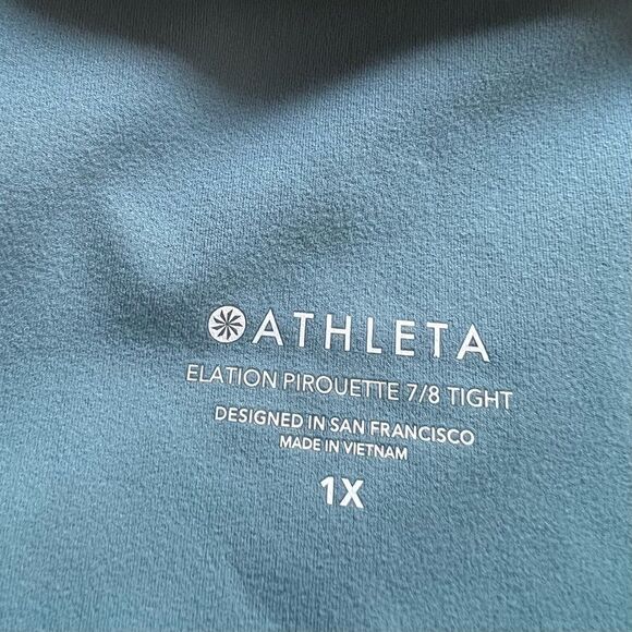 ATHLETA Elation Pirouette 1X Tights 7/8 Waist  blueYoga Pants Workout Leggings - Picture 12 of 16